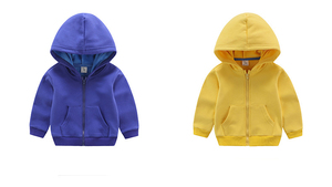 เสื้อฮู้ดเด็กแบบซิปเต็มตัว ผ้าฝ้ายคุณภาพสูงสำหรับฤดูหนาว  แบบเรียบ  สำหรับเด็กผู้หญิงและเด็กผู้ชาย - Product Image 6