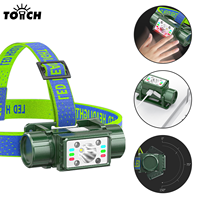 Lampe frontale rechargeable à détecteur de mouvement, 7 modes, Type-C, détection par ondes, inclinaison à 150 degrés, lumière rouge, étanche pour la pêche de nuit