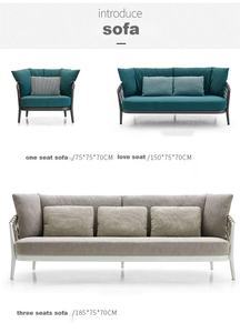 Salon de loisirs en plein air de luxe patio en aluminium ensemble de canapés de <span class=keywords><strong>jardin</strong></span> en rotin de luxe meubles de bateau et yacht en plein air - Product Image 6