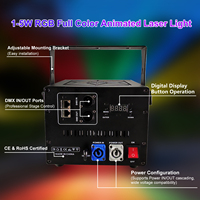 Projecteur laser d'intérieur 5W RGB avec mode son automatique, microphone intégré et rythme musical pour fêtes
