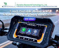 Écran CarPlay sans fil pour moto, CarPlay et Android Auto pour moto, écran tactile étanche 5 pouces, Bluetooth, navigation GPS, Siri
