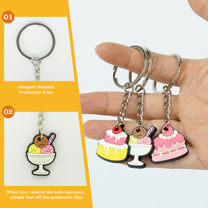 Portachiavi in morbida gomma a forma di simpatico animale per bambini e ragazze, con design antistress morbido e personaggi dei cartoni animati - Product Image 1