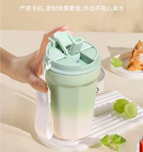 Vaso Térmico de Acero Inoxidable de Alta Calidad con Revestimiento Cerámico en el Interior, Taza Termo Aislada al Vacío para Café con Correa de Cuerda - Product Image 5