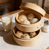 4 paniers à vapeur en plastique pour dim sum traditionnels chinois, paniers à vapeur pour pain blanc, écologiques, modèle alimentaire authentique