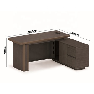 Mesa de presidente ejecutivo de oficina de liderazgo profesional, muebles de oficina en forma de L de estilo Simple, escritorio de cabina de ordenador de madera única - Product Image 1