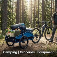 Remorque de vélo pliable et détachable, colorée, pour voyages en plein air, camping, transport de marchandises en montagne