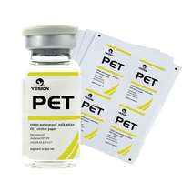 2023 Label Inkjet & Laser tahan air susu putih stiker PET kertas hewan peliharaan stiker kertas A4