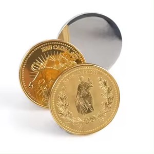 デザインスタンプスターリング999シルバーブランクシャイニー無料サンプルピュアシルバー両面コインゴールデンお土産トレーディングコインスタンプ - Product Image 1