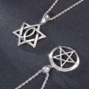 Collar con Colgante <span class=keywords><strong>de</strong></span> Acero Inoxidable con Letra G, <span class=keywords><strong>Estrella</strong></span> <span class=keywords><strong>de</strong></span> <span class=keywords><strong>David</strong></span>, Serpiente, Círculo Masónico, Joyería para Hombre, Hecho <span class=keywords><strong>en</strong></span> China - Product Image 3