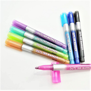 Marcador Permanente Metálico con Doble Contorno y Brillo para Escribir, Dibujar, Tarjetas DIY y Fotos - Product Image 1