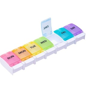 Custom Logo Plastic Storage Weekly 7 Days Pill Box Organizer Medicine Cabinet Organizers Pill Storage Cases for Promotion