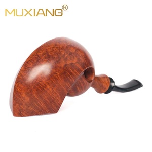 MUXIANG Handcrafted Briarwood Tobacco Pipe Conch Shape Free Style Solid Wood Flame Pattern Smoking Pipe - Product Image 3