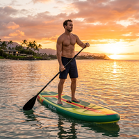 SUP gonflable de 8'6'' avec coussin de genouillère et attache de leash pour l'entraînement au surf et la capture des vagues