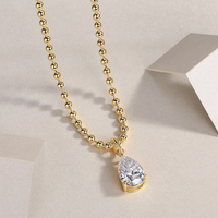 Chaîne en Moissanite Poire 9*13mm Argent Sterling 925 VVS D Or Couleur GRA Certifié Moissanite Bijoux Pendentif Collier