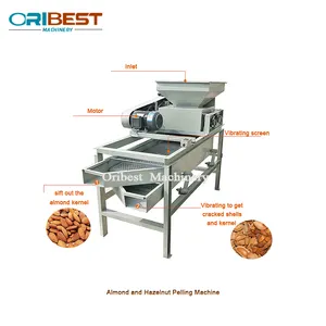 High efficiency almond cracker/ hazelnut peeler machine almond machine peeling