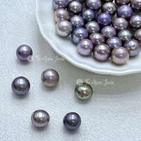 Perles d'Eau Douce Naturelles Edison en Gros Muses Jewels, 11-12mm, Couleur Violette, Rondes, Vendues par Paire, Perles Libres pour la Fabrication de Bijoux