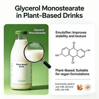 Monostéarate de glycérol de haute pureté E471, mono- et diglycérides, émulsifiant alimentaire acide gras GMS DMG