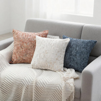 Coussin décoratif de luxe en chenille épaisse, motif géométrique moderne et élégant, housses de coussin en chenille à grosse maille pour canapé