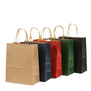 Sac en papier kraft personnalisé, texture cuir, emballage à emporter pour desserts, thé au lait, aliments, vente au détail, usage professionnel en gros - Product Image 1