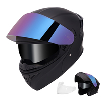 Casque de moto modulaire à visière relevable intégrale, double visière VF302, homologué DOT pour adultes, hommes et femmes