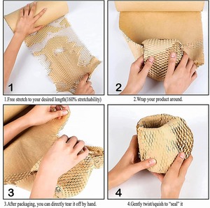 [Stock en EE. UU.] Rollo de Papel de Embalaje Ecológico Tipo Panal, Papel Kraft Acolchado de 15" x 131 pies para Mudanzas y Envíos, Entrega en 3 Días - Product Image 2