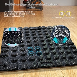 Tapis de sol en caoutchouc pour salle de sport, coussinets amortisseurs, revêtement insonorisant, tapis pour zones de force, haltères et barres, sport fonctionnel moderne - Product Image 4