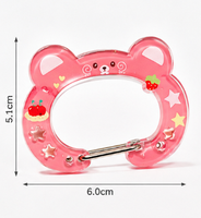 Porte-clés mousqueton en plastique personnalisé avec impression typographique, clip acrylique motif dessin animé/anime, cadeau promotionnel tendance