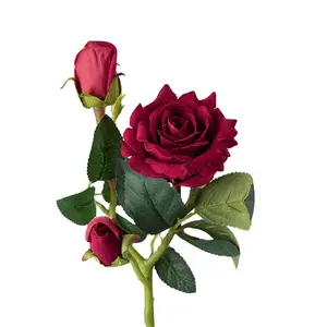 37 см многоцветный красный белый розовый оранжевый Искусственные цветы поддельные розы Букет со стеблем домашний Свадебный декор