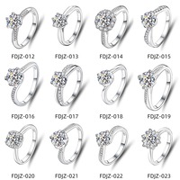 Bague en Argent Sterling 925 avec Moissanite VVS1 1 Carat, Diamant de Laboratoire Taille Sucre à Quatre Griffes, Vente Directe Usine, Personnalisable