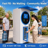 Distributeur d'eau automatique extérieur 24h/24 avec filtration par osmose inverse, paiement par pièces, QR, carte, IoT intelligent, UV, 4G, en acier inoxydable, OEM