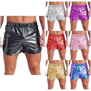 Pantalones Cortos Metálicos para Hombre, Estilo Booty Shorts, para Discoteca, Yoga, Fitness, Gimnasia - Product Image 1