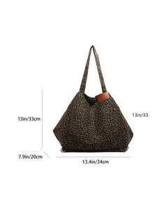 Fashion Versatile Leopard Print Shopping Bag Large Capacity Canvas <b>Handbag</b> Women's Shoulder Bag - Product Image 6
