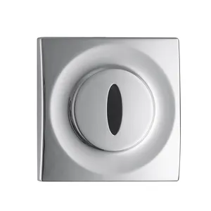 Hot Selling Smart Wall Mounted AC DC Chrome Dual-Power Round Sensor Urinal Flush for Bathroom