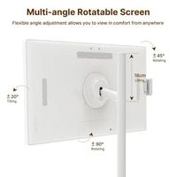 Televisor Inteligente Portátil de 27 Pulgadas, 1080p HD, Inalámbrico, con Ruedas, Pantalla Táctil, para Interiores/Exteriores, Android, Animación, Centro Comercial, Superventas