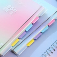 Carnet spirale B5, 124 feuilles, 80 g/m², couverture PP, séparateurs à sangle, dégradé holographique, 4 motifs, papeterie étudiante, vente en gros