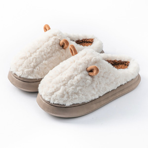 Pantuflas <span class=keywords><strong>de</strong></span> algodón para mujer, nuevo estilo Otoño Invierno, suela gruesa para parejas, zapatos cálidos <span class=keywords><strong>de</strong></span> algodón <span class=keywords><strong>de</strong></span> lana <span class=keywords><strong>de</strong></span> felpa antideslizantes para el hogar - Product Image 3