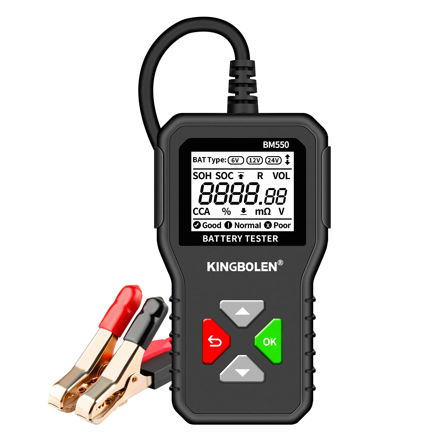 BM550 6V 12V 24V 100-2000A CCA Kapazität Digitales Autos ystem Werkzeug Batterie analysator LKW Motorrad Automotivo Auto Batterie tester