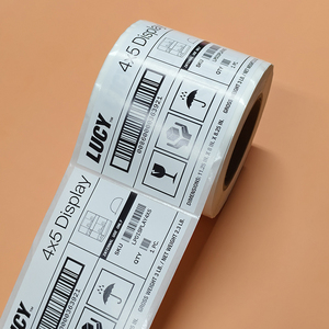 Etiqueta de envío autoadhesiva en rollo, venta al por mayor de fábrica, impresión personalizada, impermeable, con código de barras para logística, para paquetes - Product Image 1