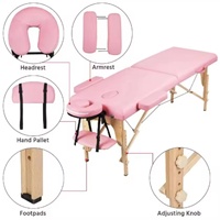 Lit de massage de beauté portable pliable à prix avantageux, style moderne, lit en bois réglable pour les soins du visage, les salons de beauté