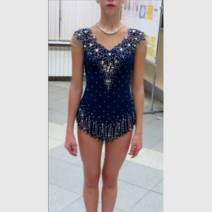 Liuhuo cô gái thể dục nhịp điệu leotards cô gái phụ nữ quân đội màu xanh lá cây Spandex dancewear cạnh tranh unitards - Product Image 1