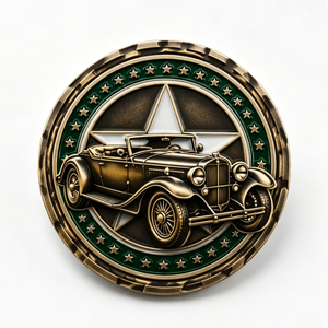 Moneda Coleccionable de Auto Antiguo, Chapada en Oro, Bronce, Circular, Estampada, Arte y Coleccionismo - Product Image 2