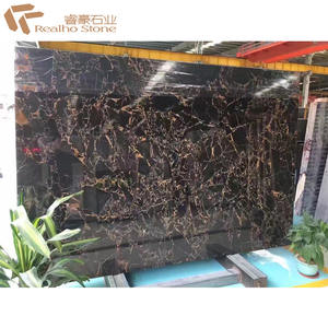 <span class=keywords><strong>Precio</strong></span> de fábrica Atenas Mármol negro y dorado Losas de mármol Portoro negro para azulejos de pared de escaleras - Product Image 6