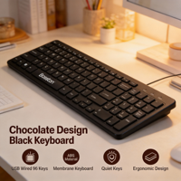 Clavier K520 fin, touches style chocolat, 96 touches, connexion filaire USB, prix de gros du fabricant