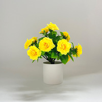 14 Kunstmatige zijden rozen in pot, decoratie voor thuis, binnenhuisdecoratie, bruiloft & feest, landschapsdecoratie, bloemen