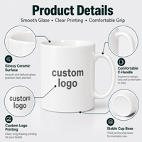 Mug en céramique personnalisé avec logo, mug à café coloré, OEM ODM, cadeau promotionnel pour le bureau, le café, les commandes en gros pour entreprises