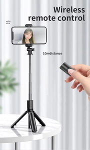 工厂热卖<span class=keywords><strong>3</strong></span>合1自粘三脚架S03带填充灯可折叠360无线遥控手机支架 - Product Image 4