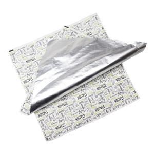 Precio de fábrica, papel de regalo de aluminio ecológico, papel de cera para hamburguesas, papel de aluminio para hamburguesas, comida vegetariana - Product Image 6
