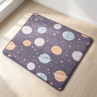 Tapis de jeu pour bébé en velours corail épais, antidérapant, écologique, non toxique, de style moderne, couleur unie