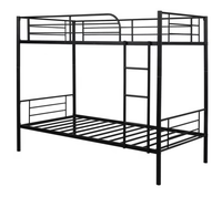Lit superposé en acier double sur double, soudé, antirouille, haute résistance, avec barrière de sécurité complète, échelle antidérapante, sans sommier, pour dortoir, OEM, vente en gros