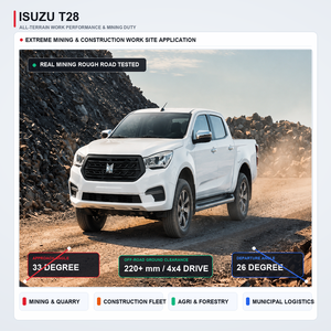 Camionnette diesel compacte Isuzu T28 double cabine avec carrosserie de 5355 mm et cinq sièges, véhicule utilitaire polyvalent pour flotte de services urbains - Product Image 6
